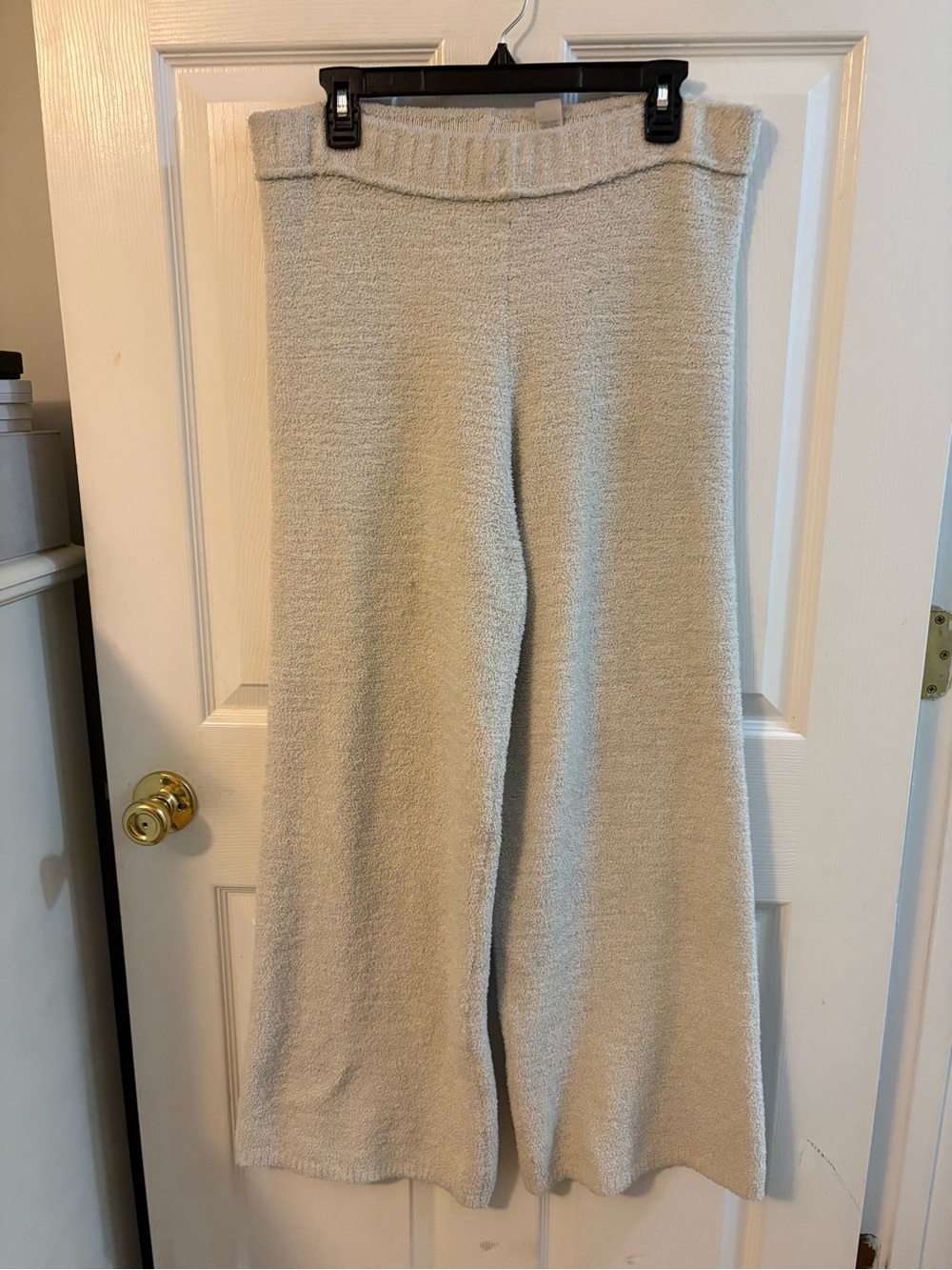 Aerie light gray wide-leg fleece pants